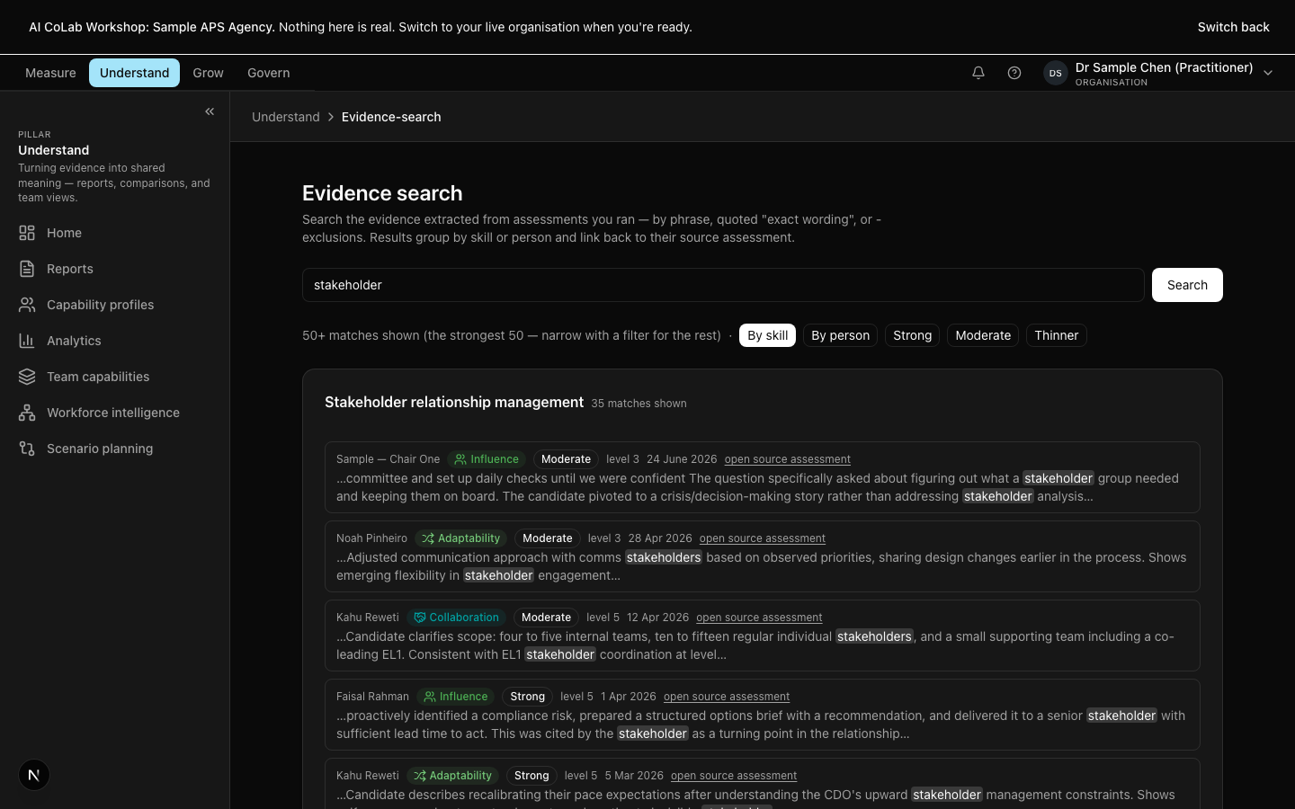 Evidence search